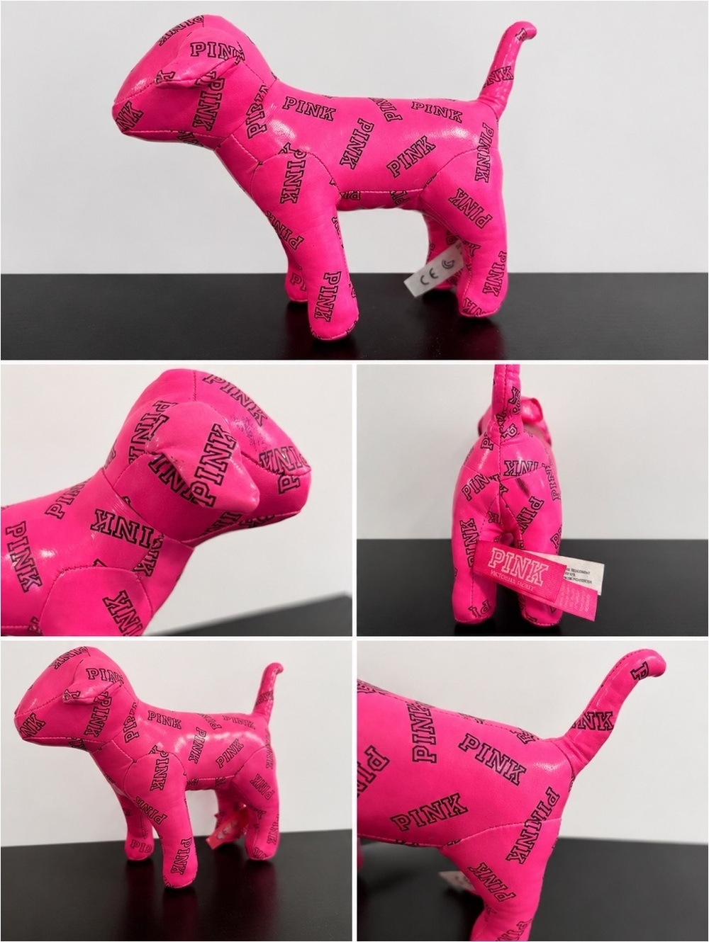 PINK Victoria's Secret Hot Pink Logo Dog Plush